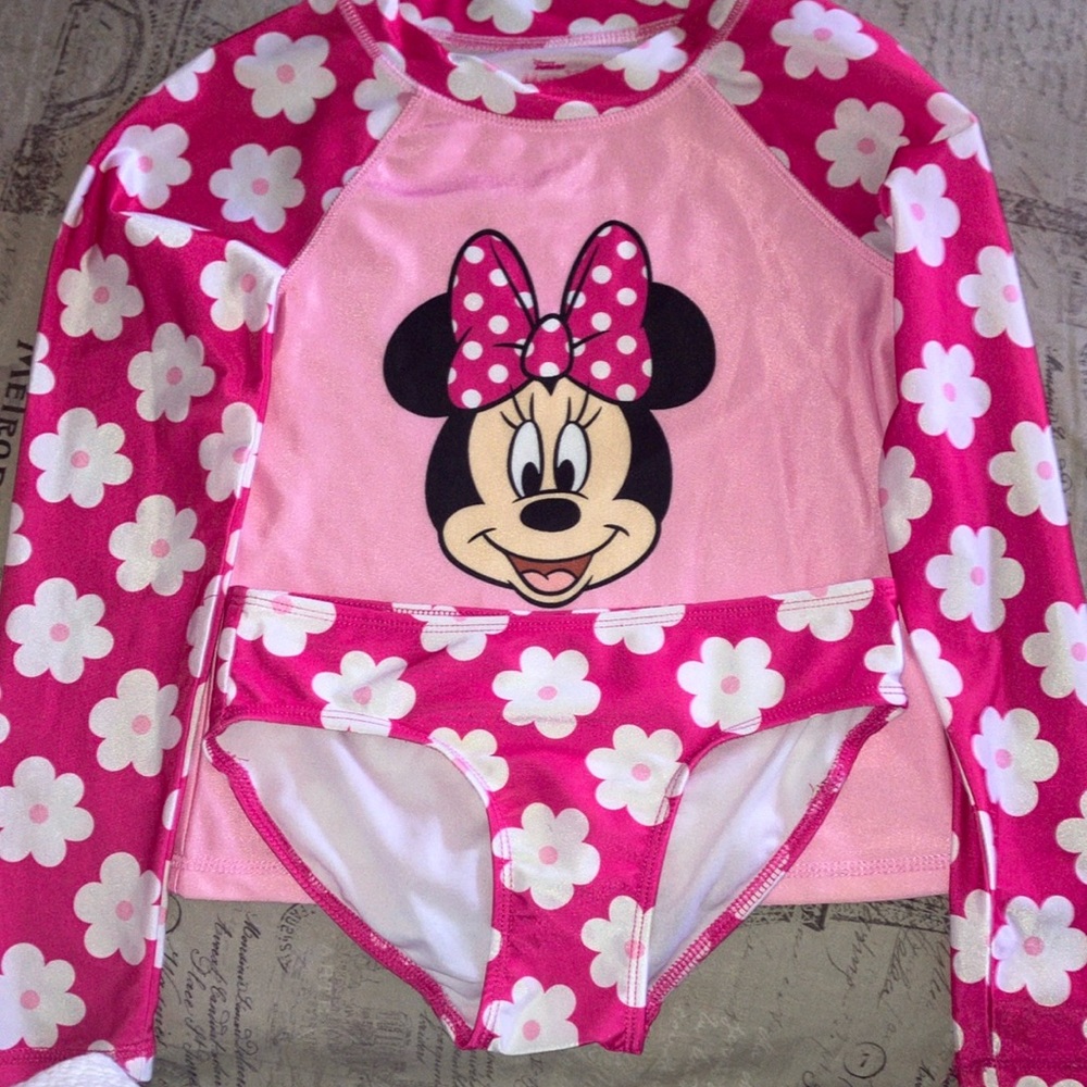 2 piece Minnie Mouse swimsuit Disney size 12 for littler big girls